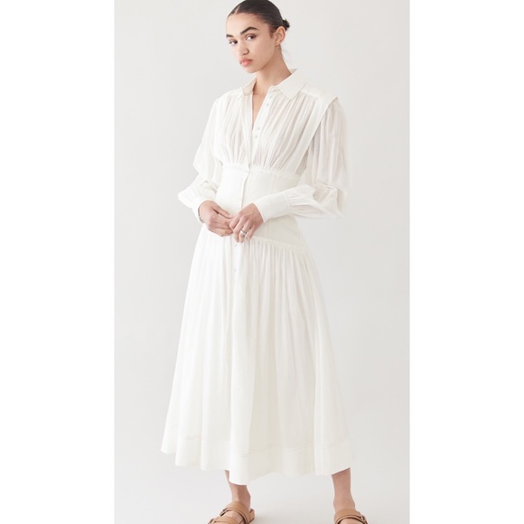 AJE Dresses | AJE Utopia Long Sleeved Dress, Size 4 | Color: White | Size: 4 | Emeraldfairy818's Closet
